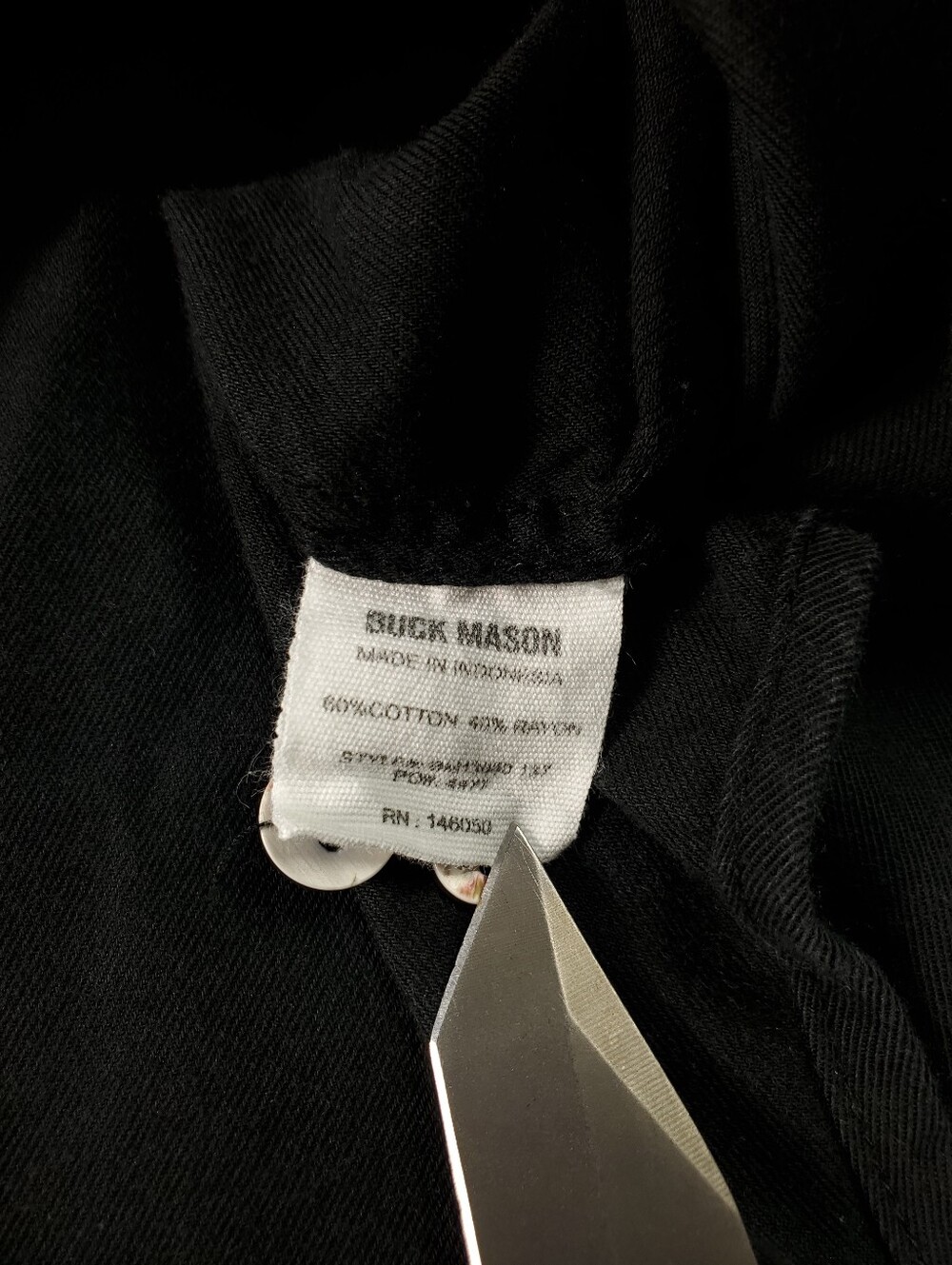 Buck Mason Draped Twill One Pocket Shirt Small Black Long Sleeve Button Up Solid - Picture 9 of 10